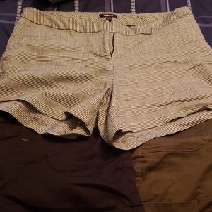 Black white plaid shortie shorts